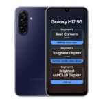 Samsung Galaxy M17 5G Mobile (Sapphire Black, 4GB RAM, 128GB Storage) | 50MP OIS Triple Camera | Gorilla Glass Victus | IP54 | 6 Gen OS Upgrades | AI | Gemini Live | Lag-Free Gaming | Without Charger